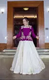 Pc 558 Chinon Embroidery Work Indowestern Wholesale Suppliers In India